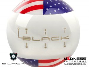 MINI Cooper Gear Shift Knob - Chrome w/ American Flag Design